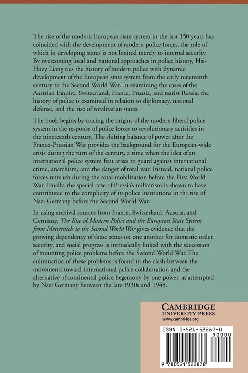 Produktbild: The Rise of Modern Police and the European State System from Metternich to the Second World War