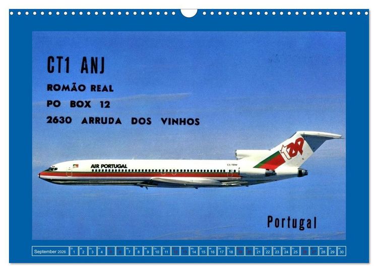 Produktbild: &Uuml;ber den Wolken - Flugzeuge des 20. Jahrhunderts auf Amateurfunkkarten (Wandkalender 2026 DIN A3 quer), CALVENDO Monatskalender