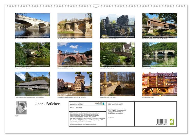 Produktbild: &Uuml;ber - Br&uuml;cken (Wandkalender 2026 DIN A2 quer), CALVENDO Monatskalender
