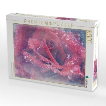 Produktbild: CALVENDO Puzzle Romantische Rote Rose - Shabby Chic Style | 1000 Teile Lege-Gr&ouml;&szlig;e 64x48cm Foto-Puzzle f&uuml;r gl&uuml;ckliche Stunden