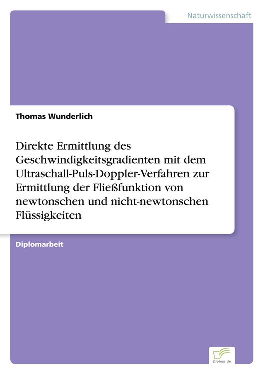 Produktbild: Direkte Ermittlung des Geschwindigkeitsgradienten mit dem Ultraschall-Puls-Doppl