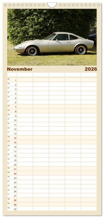 Produktbild: Familienplaner 2026 - Opel GT Der Kalender mit 5 Spalten (Wandkalender, 21 x 45 cm) CALVENDO