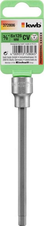 Produktbild: Kwb 372806 Au&szlig;en-Sechskant Steckschl&uuml;ssel-Bit-Einsatz 6mm 1 St&uuml;ck 3/8\"