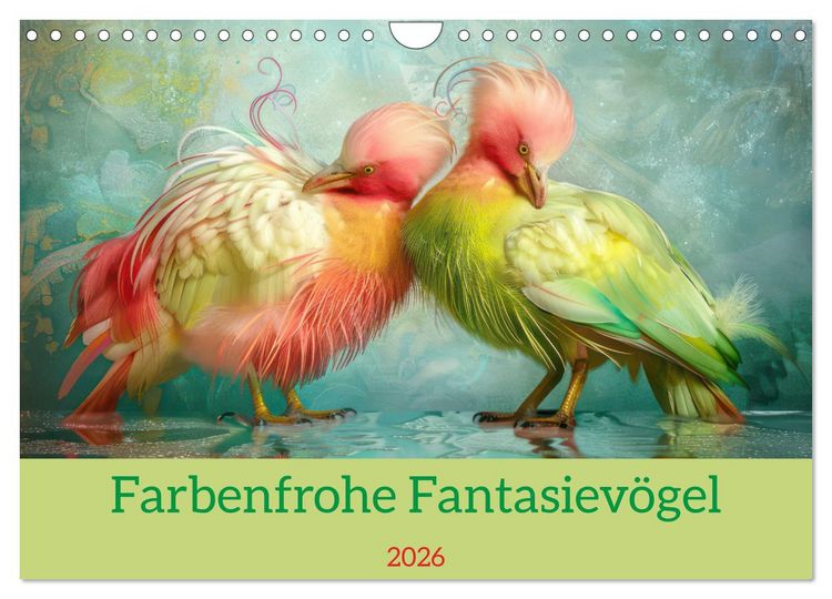 Produktbild: Farbenfrohe Fantasiev&ouml;gel (Wandkalender 2026 DIN A4 quer), CALVENDO Monatskalender