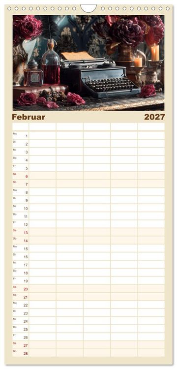 Produktbild: Familienplaner 2027 - Zeitgefl&uuml;ster mit 5 Spalten (Wandkalender, 21 x 45 cm) CALVENDO