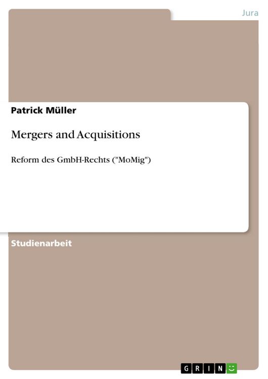 Produktbild: Mergers and Acquisitions