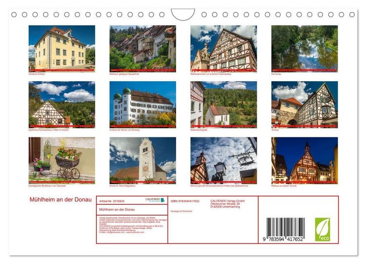 Produktbild: M&uuml;hlheim an der Donau (Wandkalender 2027 DIN A4 quer), CALVENDO Monatskalender