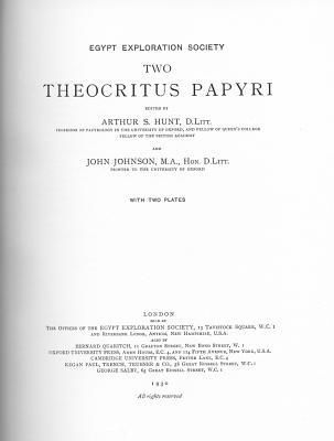 Produktbild: Two Theocritus Papyri