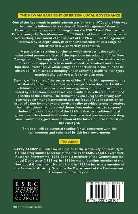 Produktbild: The New Management of British Local Governance