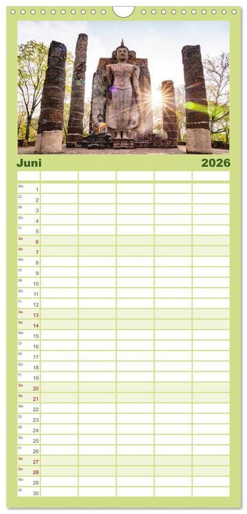 Produktbild: Familienplaner 2026 - Thailand - Welterbe Sukothai mit 5 Spalten (Wandkalender, 21 x 45 cm) CALVENDO