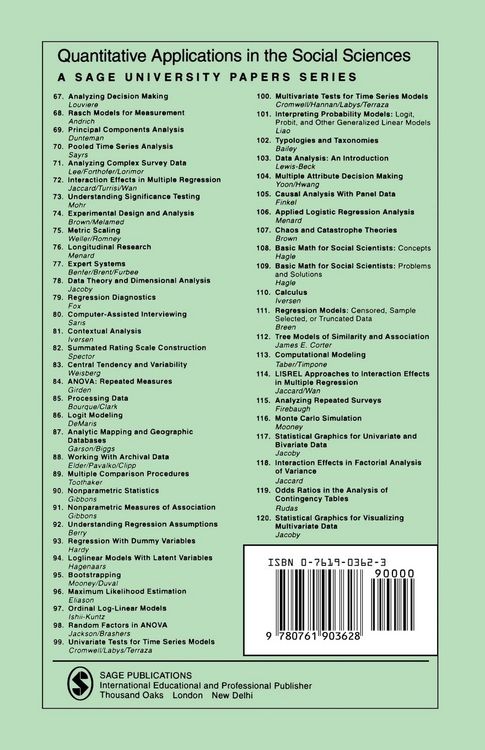 Produktbild: Odds Ratios in the Analysis of Contingency Tables