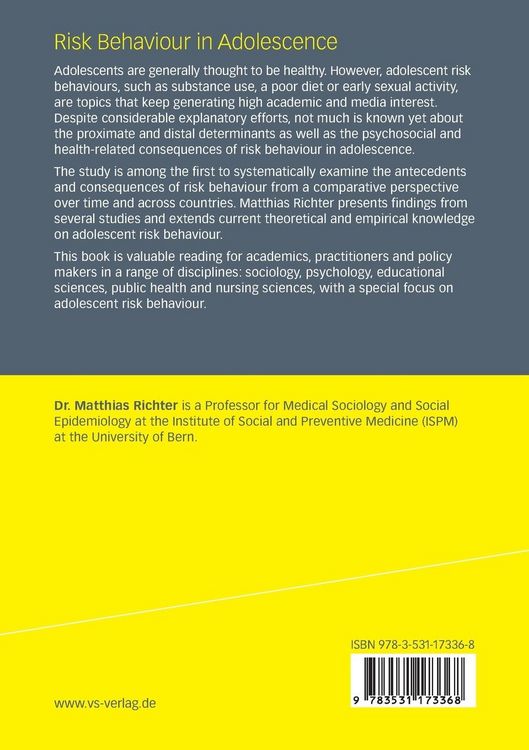 Produktbild: Risk Behaviour in Adolescence