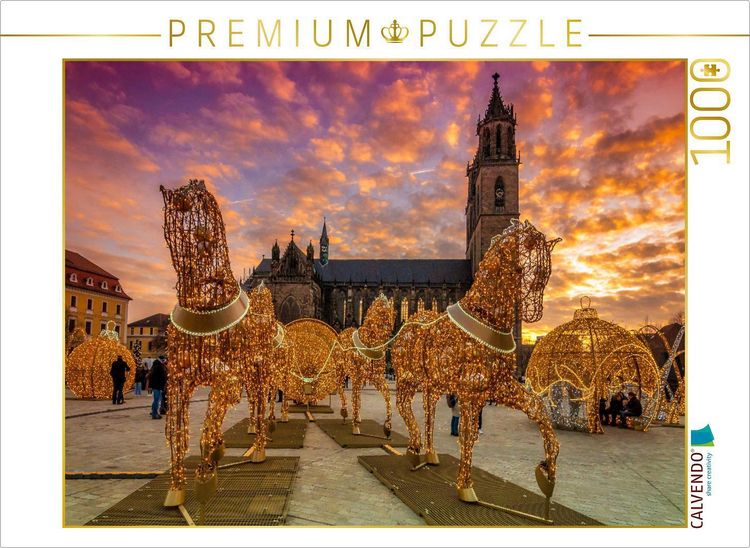Produktbild: CALVENDO Puzzle Lichterwelt auf dem Domplatz | 1000 Teile Lege-Gr&ouml;&szlig;e 64x48cm Foto-Puzzle f&uuml;r gl&uuml;ckliche Stunden