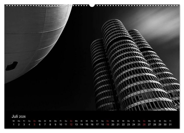 Produktbild: Black-Schwarz-Noir 2026 (Wandkalender 2026 DIN A2 quer), CALVENDO Monatskalender