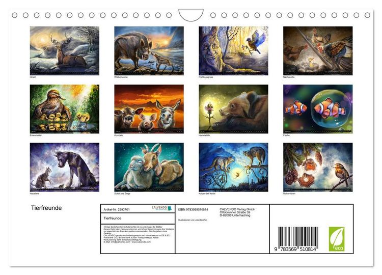 Produktbild: Tierfreunde (Wandkalender 2027 DIN A4 quer), CALVENDO Monatskalender