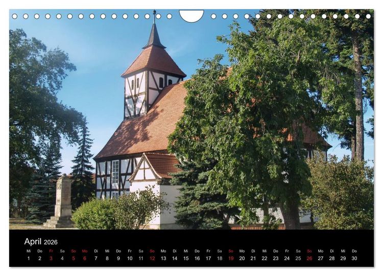 Produktbild: Dorfkirchen in Brandenburg (Wandkalender 2026 DIN A4 quer), CALVENDO Monatskalender