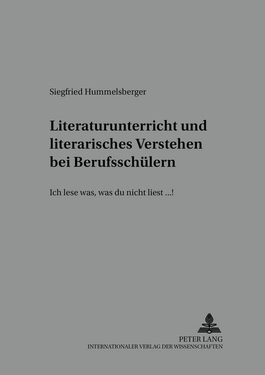 Produktbild: Literaturunterricht und literarisches Verstehen bei Berufssch&uuml;lern