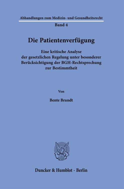 Produktbild: Die Patientenverf&uuml;gung.