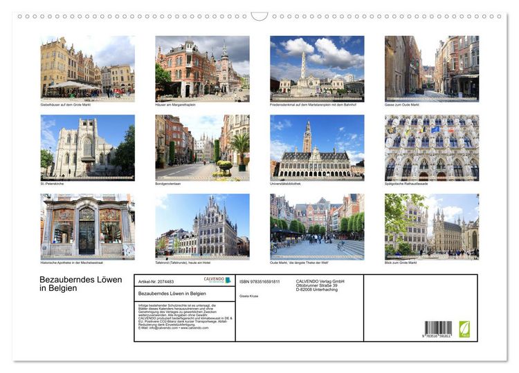 Produktbild: Bezauberndes L&ouml;wen in Belgien (Wandkalender 2026 DIN A2 quer), CALVENDO Monatskalender