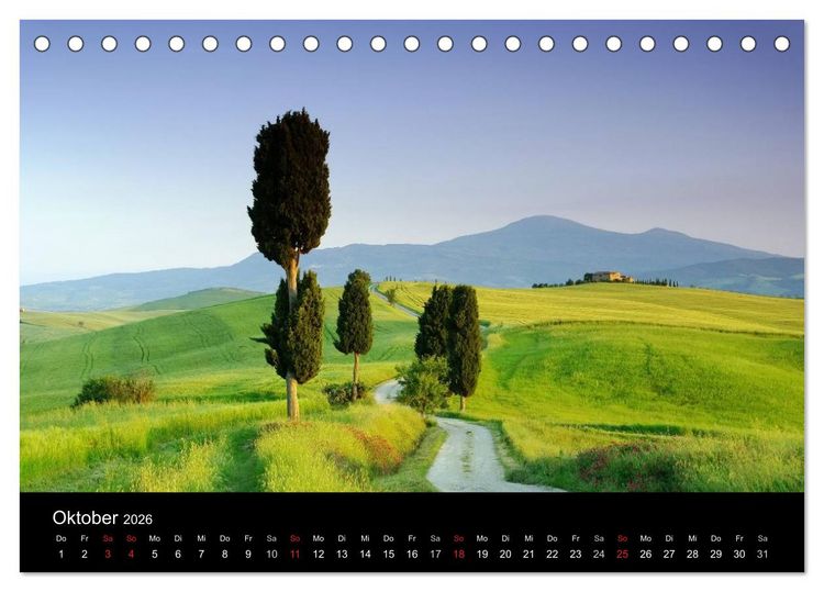 Produktbild: Toskana &ndash; Traumlandschaft in Italien (Tischkalender 2026 DIN A5 quer), CALVENDO Monatskalender