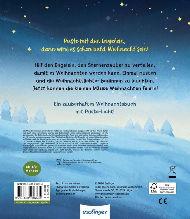 Produktbild: Mein Puste-Licht-Buch: Es wird Weihnachten, kleine Maus
