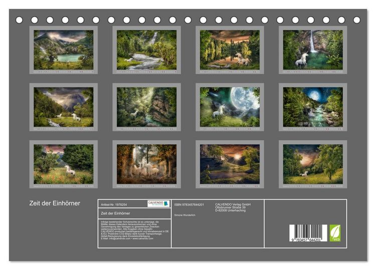 Produktbild: Zeit der Einh&ouml;rner (Tischkalender 2026 DIN A5 quer), CALVENDO Monatskalender