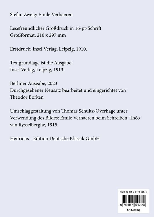 Produktbild: Emile Verhaeren (Gro&szlig;druck)