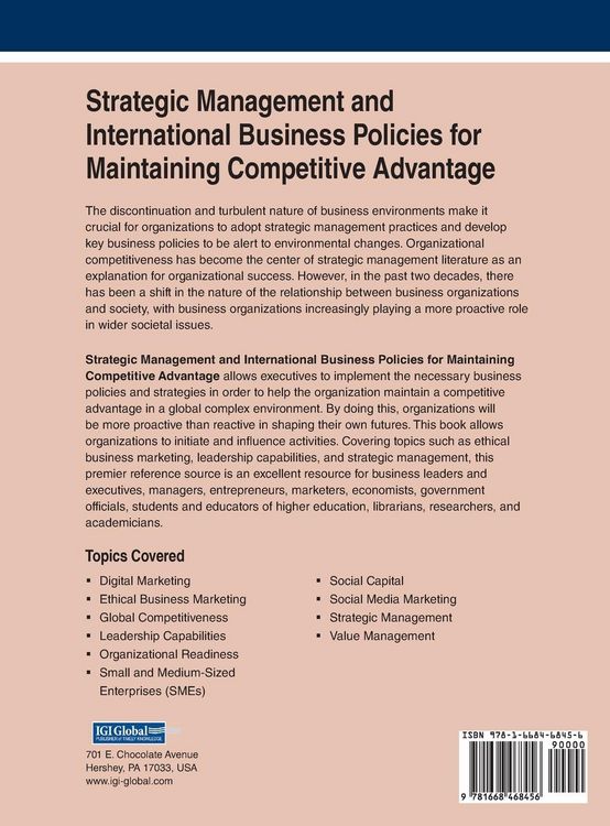 Produktbild: Strategic Management and International Business Policies for Maintaining Competitive Advantage