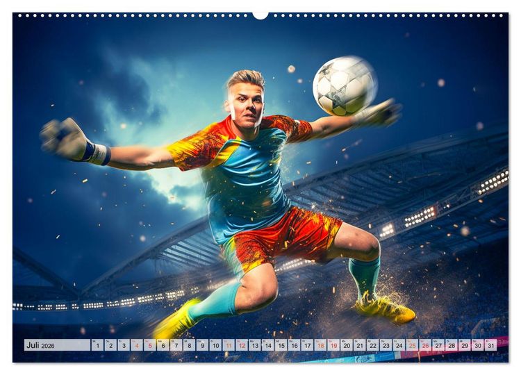 Produktbild: Fussball - Tormann in Aktion (Wandkalender 2026 DIN A2 quer), CALVENDO Monatskalender