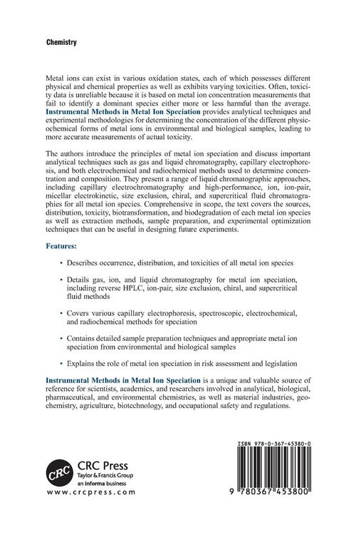 Produktbild: Instrumental Methods in Metal Ion Speciation