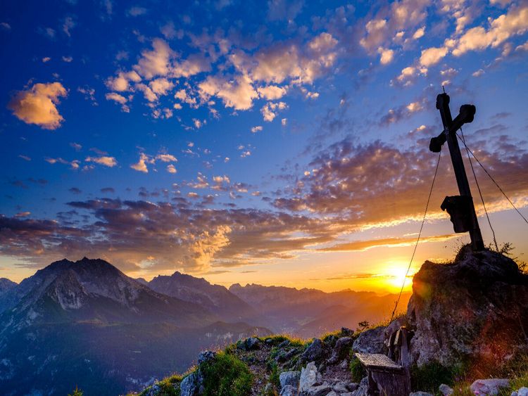 Produktbild: CALVENDO Puzzle Sonnenuntergang im Nationalpark Berchtesgaden | 1000 Teile Lege-Gr&ouml;&szlig;e 64x48cm Foto-Puzzle f&uuml;r gl&uuml;ckliche Stunden