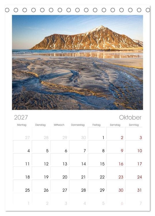 Produktbild: Tischplaner 2027 - Licht des Nordens - LOFOTEN (A5 Tischkalender zum Aufstellen) CALVENDO