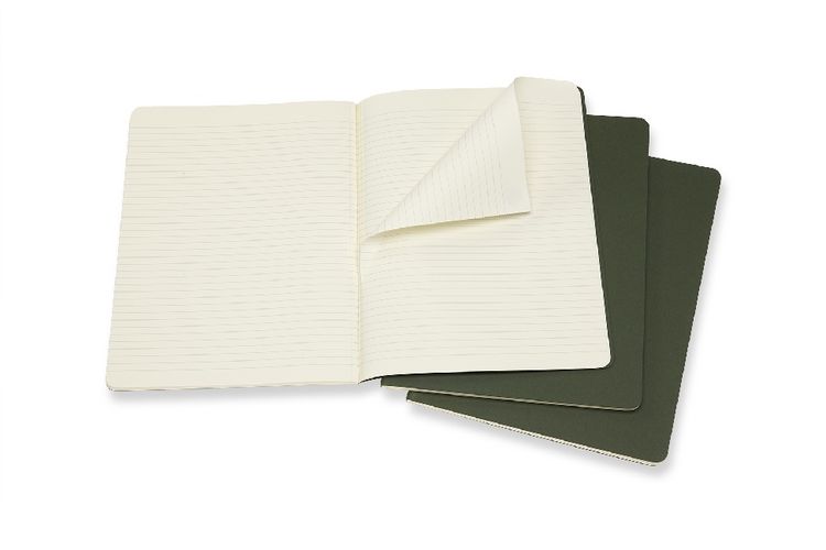 Produktbild: MOLESKINE CAHIER XL, 3ER SET, LINIERT, KARTONEINBAND, MYRTENGR&Uuml;N