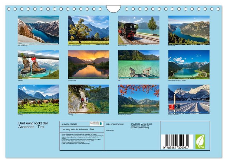 Produktbild: Und ewig lockt der Achensee - Tirol (Wandkalender 2026 DIN A4 quer), CALVENDO Monatskalender