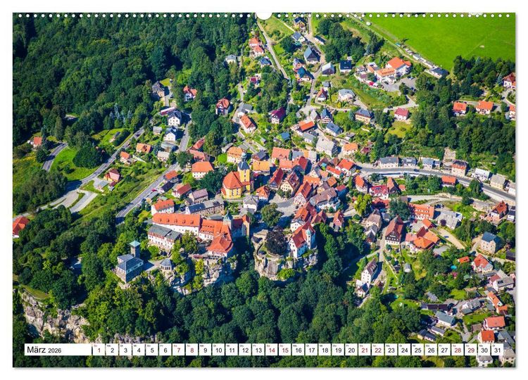 Produktbild: Sachsens Glanz - historische H&ouml;hepunkte aus der Vogelperspektive (hochwertiger Premium Wandkalender 2026 DIN A2 quer), Kunstdruck in Hochglanz