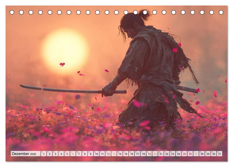 Produktbild: Die Seele des Schwertes &ndash; Samurai im Bild (Tischkalender 2026 DIN A5 quer), CALVENDO Monatskalender