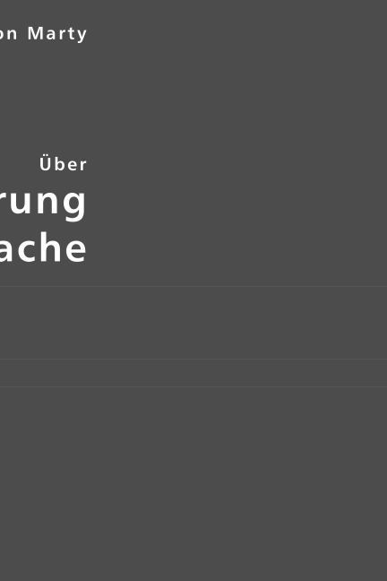 Produktbild: Marty, A: &Uuml;ber den Ursprung der Sprache