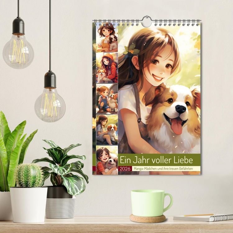 Produktbild: Ein Jahr voller Liebe. Manga-M&auml;dchen und ihre treuen Gef&auml;hrten (Wandkalender 2026 DIN A4 hoch), CALVENDO Monatskalender