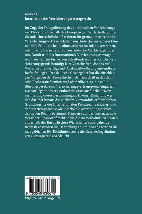 Produktbild: Internationales Versicherungsvertragsrecht