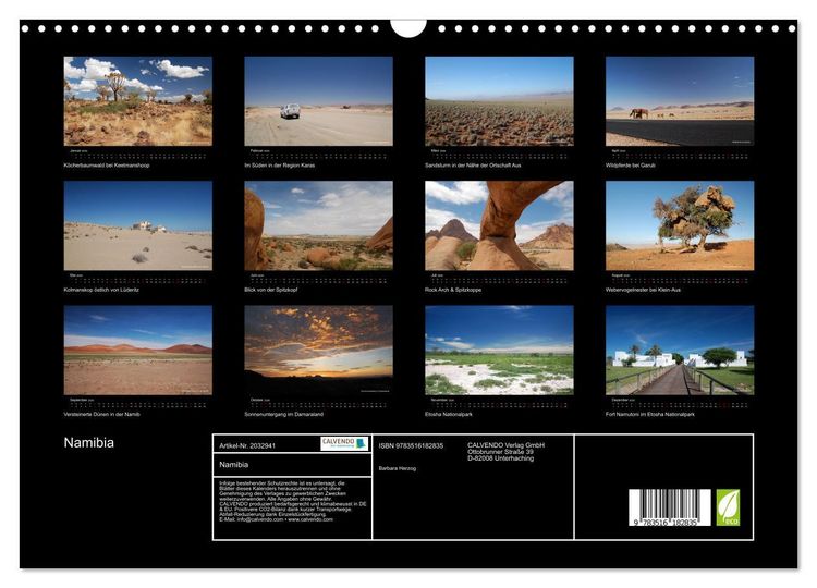 Produktbild: Namibia (Wandkalender 2026 DIN A3 quer), CALVENDO Monatskalender