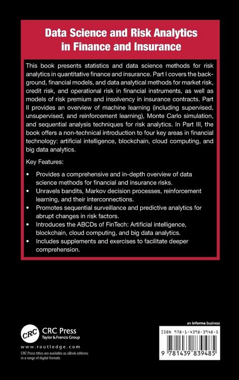Produktbild: Data Science and Risk Analytics in Finance and Insurance