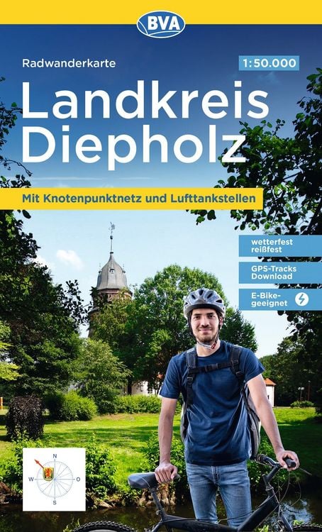 Produktbild: BVA Radwanderkarte Landkreis Diepholz mit Knotenpunkten 1:50.000