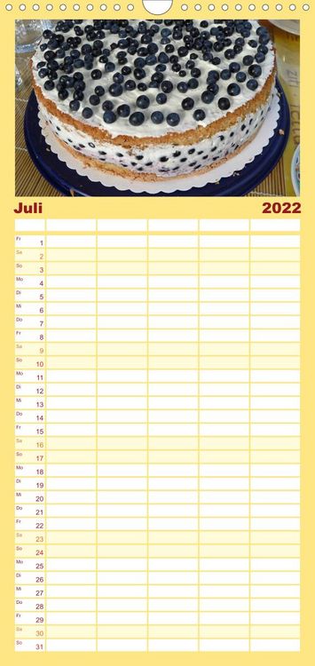 Produktbild: Familienplaner S&uuml;&szlig;es aus der Vollwert-Backstube (Wandkalender 2022 , 21 cm x 45 cm, hoch)