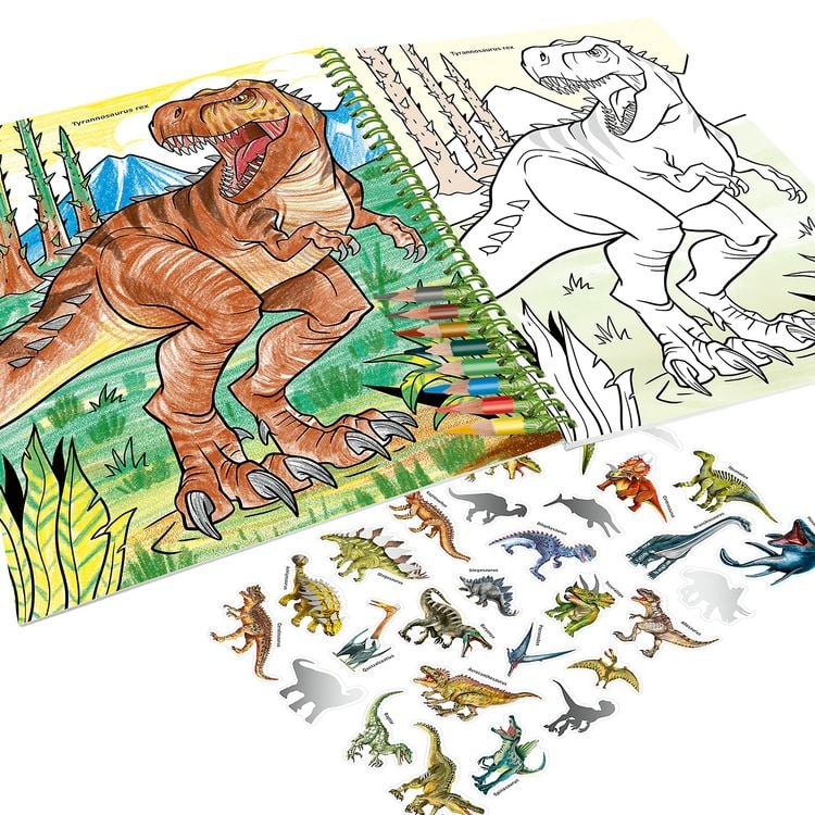Produktbild: Dino World Malbuch mit Buntstiften