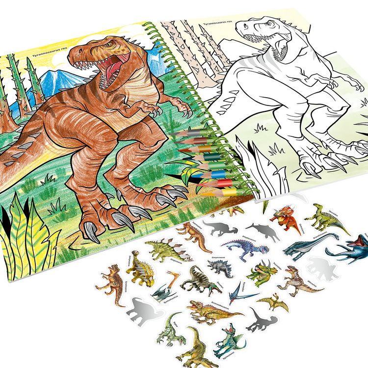 Produktbild: Dino World Malbuch mit Buntstiften