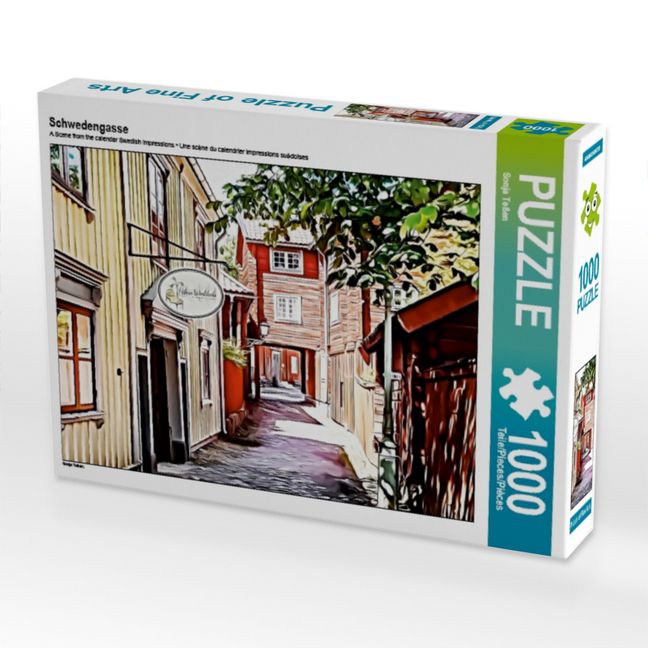 Produktbild: CALVENDO Puzzle Schwedengasse | 1000 Teile Lege-Gr&ouml;&szlig;e 64x48cm Foto-Puzzle f&uuml;r gl&uuml;ckliche Stunden