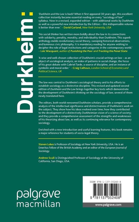 Produktbild: Durkheim and the Law