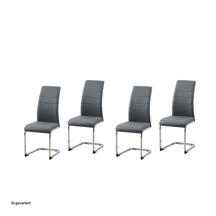 Produktbild: HTI-Living HTI-Line Schwingstuhl 4er Set PU grau SallyC HTI-Line Schwingstuhl 4er Set PU grau SallyC