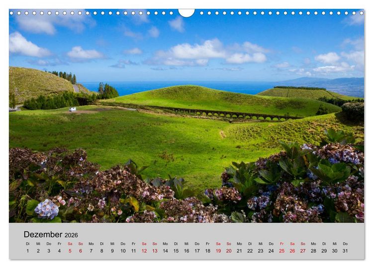 Produktbild: Azoren - S&atilde;o Miguel (Wandkalender 2026 DIN A3 quer), CALVENDO Monatskalender