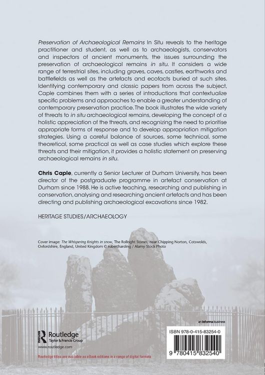 Produktbild: Preservation of Archaeological Remains In Situ